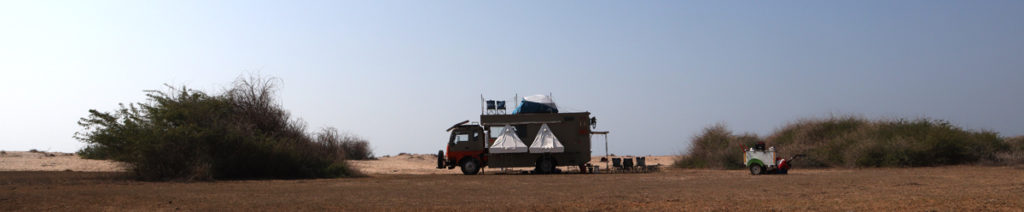 <img src="campervan caravan offbeat camp.jpeg" alt="soft adventure campervan vacation overlanding holiday onboard overland truck vanlife with weber barbecue grill food experience wilderness at sunset sunrise caravan and campervan for best for family kutch gujarat">