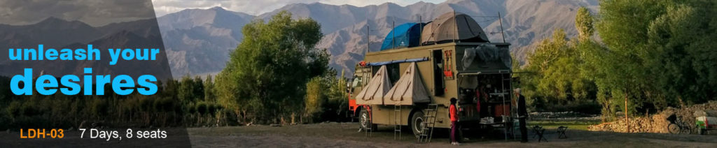 <img src="caravan campervan at riverside camp leh.jpeg" alt="offbeat caravan overland truck campervan aristocratic nomadic rustic in village setting peaceful location for experiential best family holidays, vacation for couples leh ladakh">   