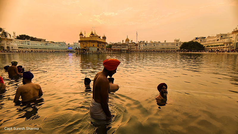 golden temple (Darbar Sahab) the holy shrine gurudwara of sikhs punjabi heritage culture amritsar india.