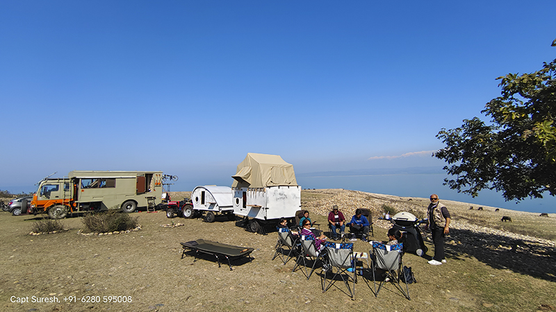 <img src="caravan campervan himachal pradesh corona safe family holidays.jpeg" alt="family holidays caravan motorhome campervan pong dam in himachal for offbeat experience of outdoor nomadic overlanding hygienic camp to relax unwind quiet place corona safe with social distancing india">